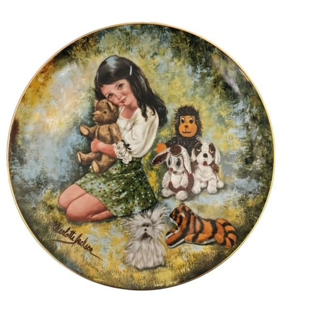 Vintage Porcelain Charlotte Jackson "My Cuddlies Collection" Decorative Plate